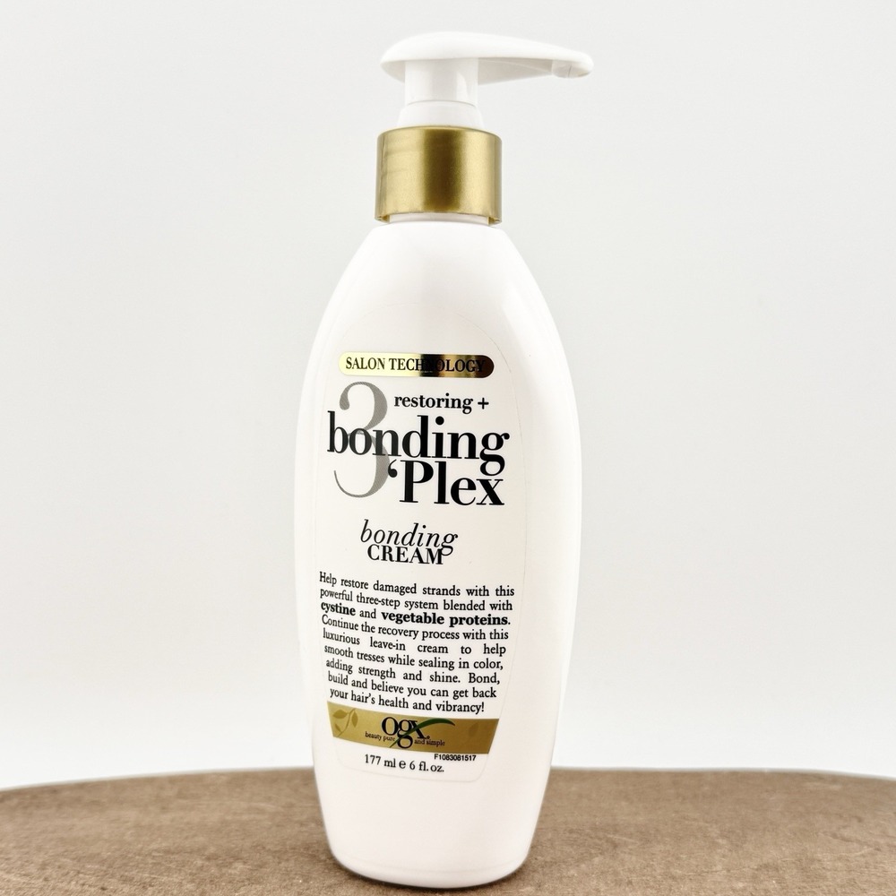 OGX Salon Technology Restoring + Bonding 3 Plex Leave-In Hair Cream 6 oz G